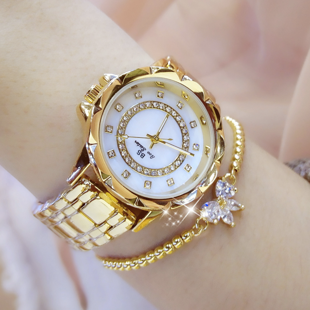 Relógio e Bracelete Victoria Cravejado