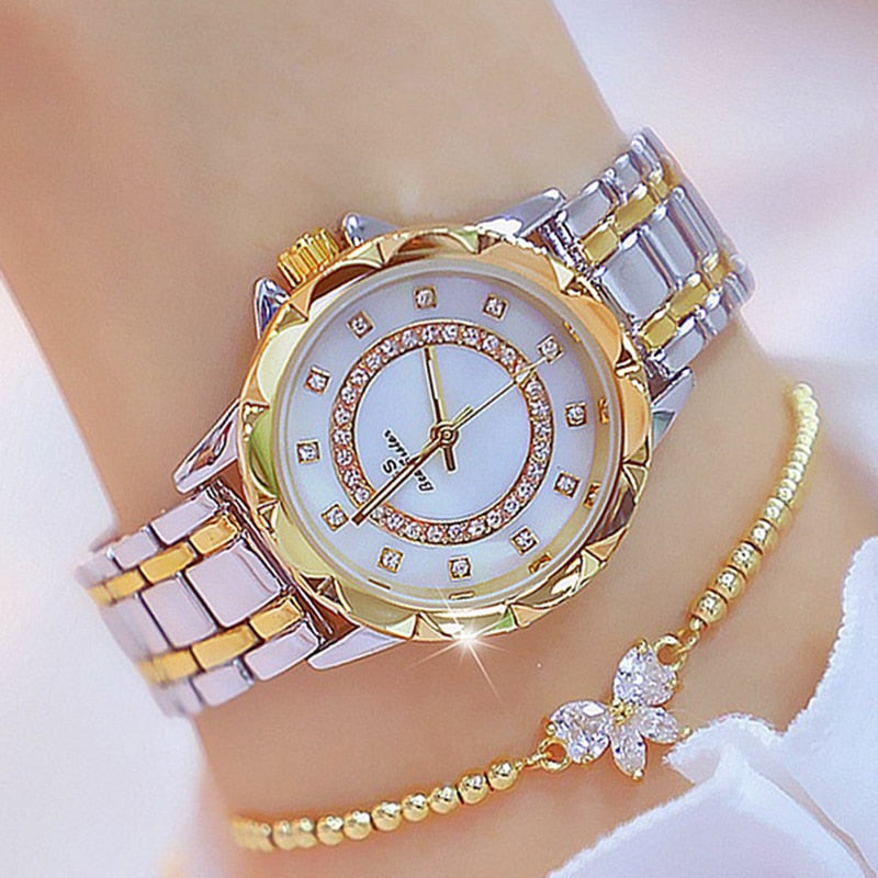 Relógio e Bracelete Victoria Cravejado