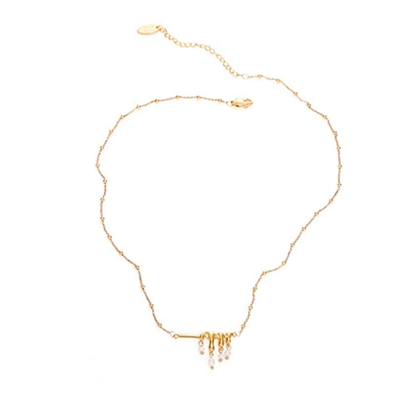 Colar Banhado Ouro 18k e Detalhe Pérola