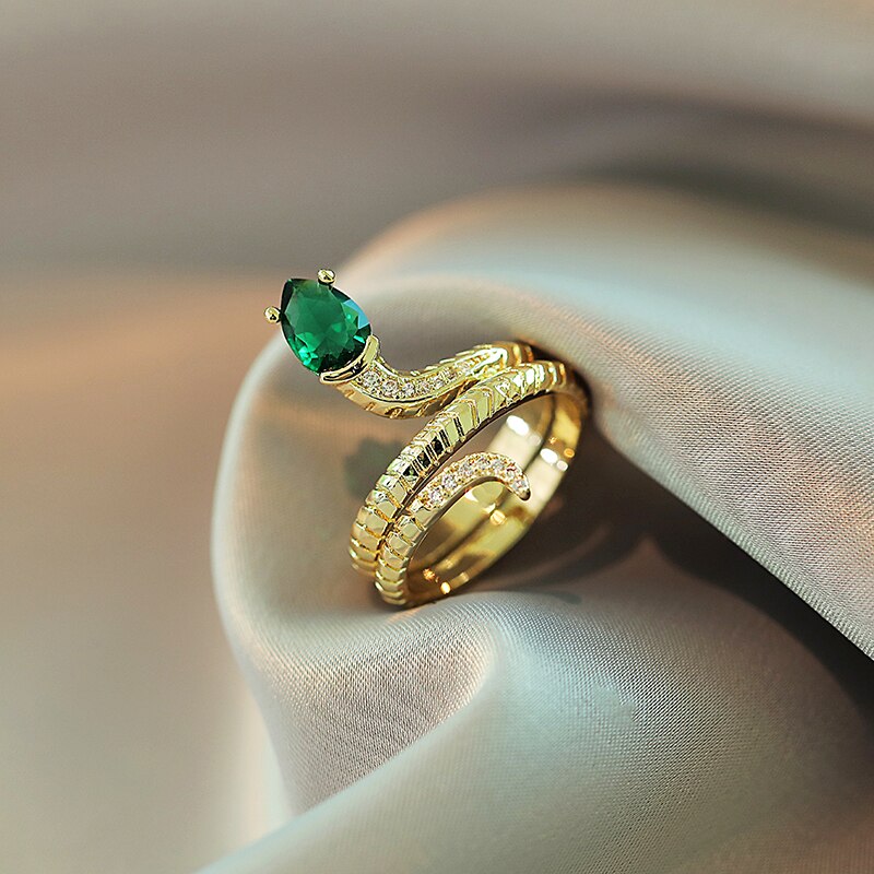 Anel Serpente de Esmeralda