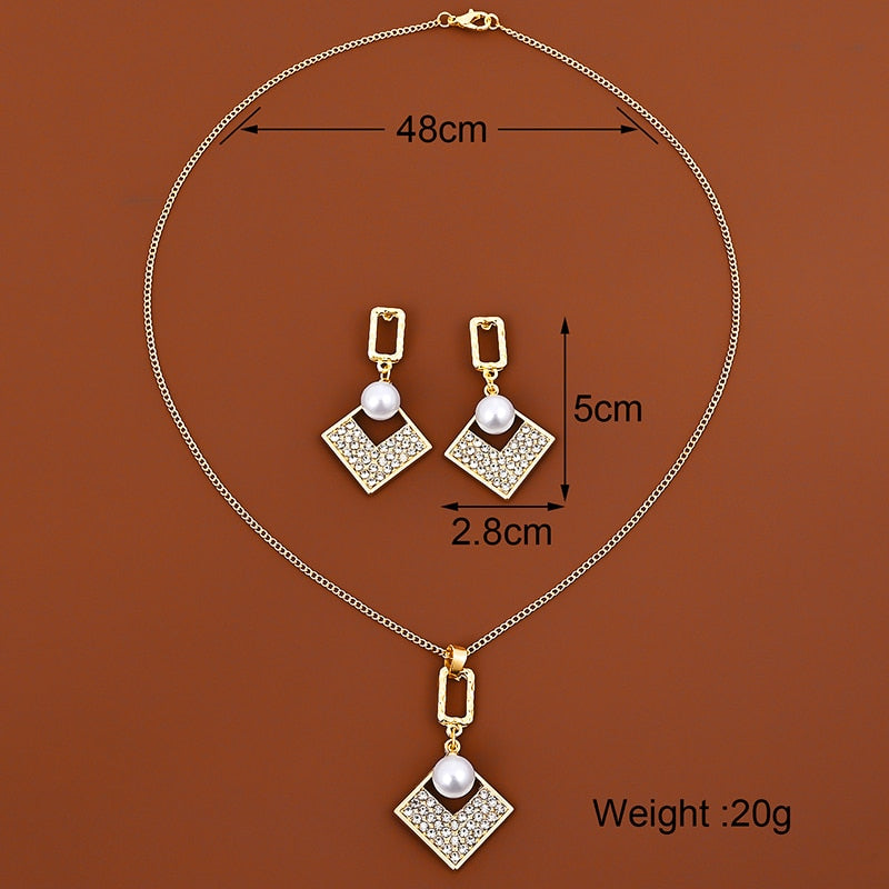 Conjunto Colar e Brinco Prata 925 e Pingente de Pérola