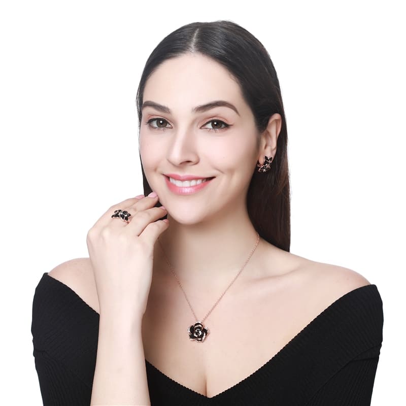 conjunto-colar-brincos-rosa-negra