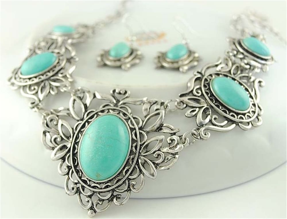 conjunto-joias-colar-brincos-turquesa-tibetana