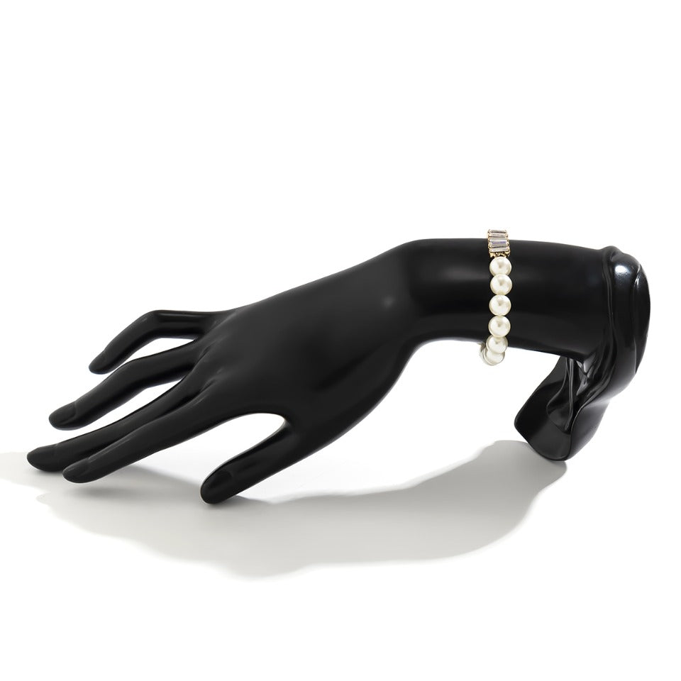 Pulseira Riviera com Pérolas Banhada a Ouro 18k