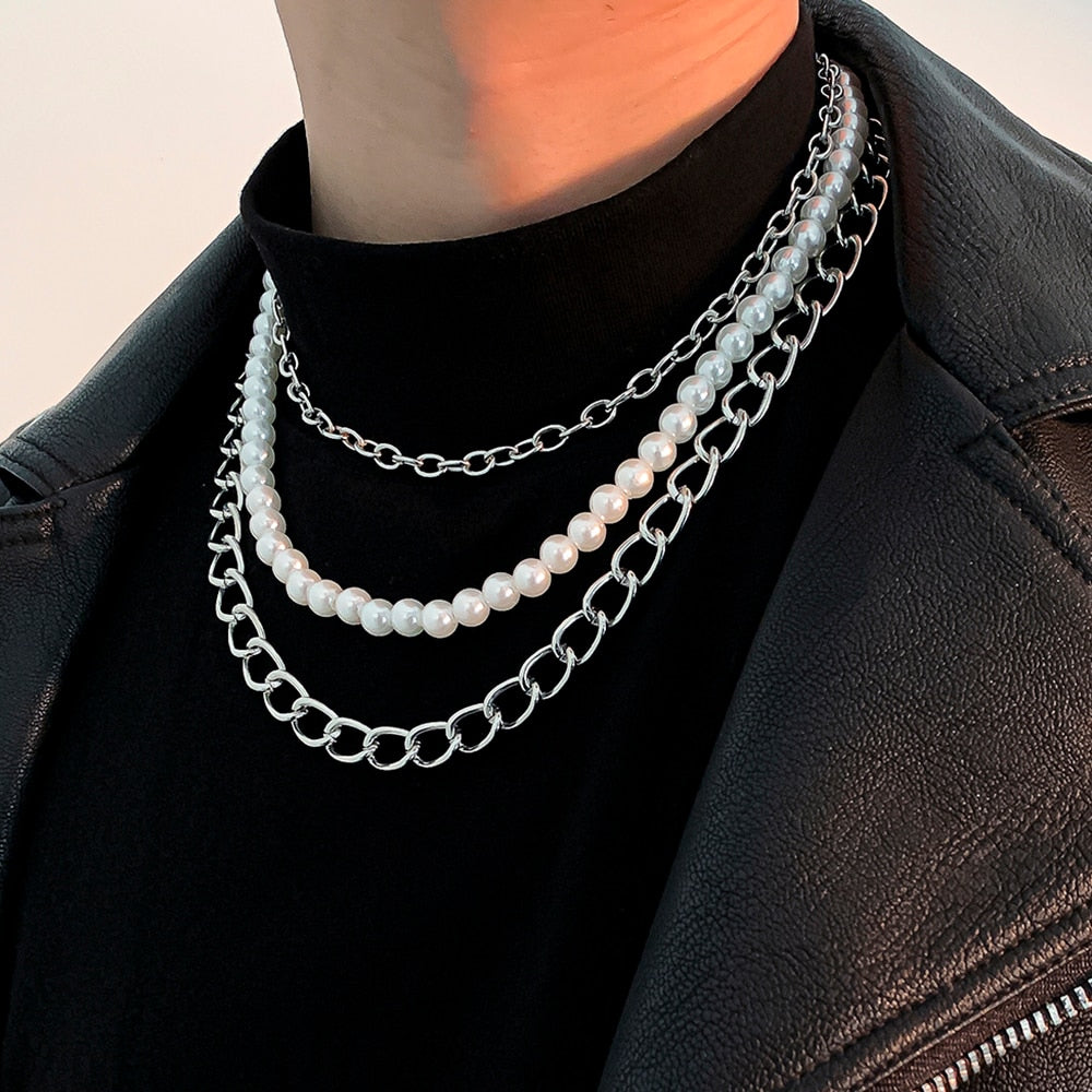 Kit de 3 Colares em Pérola e Prata