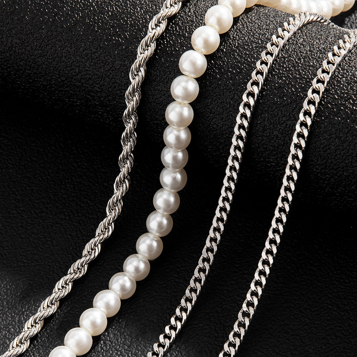 Kit de Colares Pérola e Prata - 4 Peças