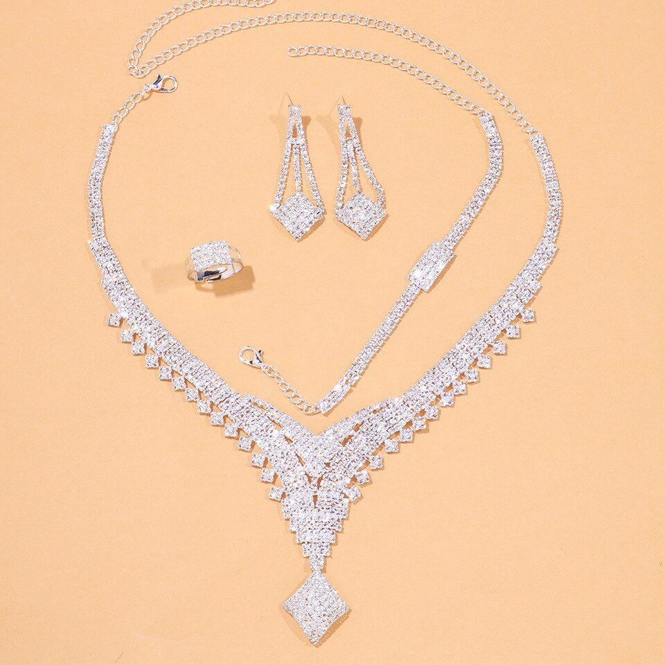 Conjunto 4 Peças em Prata 925 com Zircônia