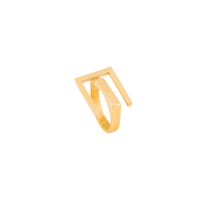 Anel Geometric Banhado 18K