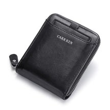 Carteira de Couro Masculina Carr Ken com Zíper Slim