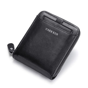 Carteira de Couro Masculina Carr Ken com Zíper Slim
