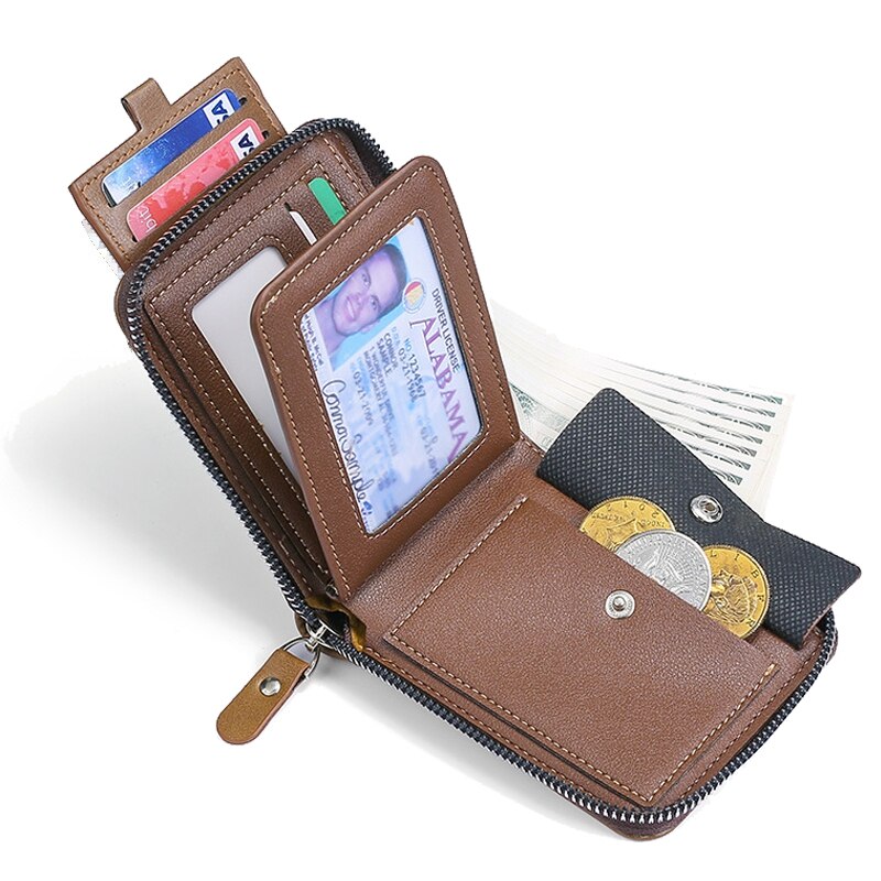 Carteira de Couro Masculina Carr Ken com Zíper Slim