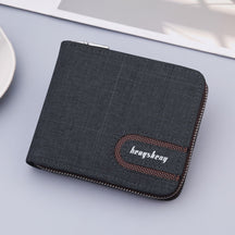 Carteira de Couro Masculina com Zíper e Espaço para Moedas