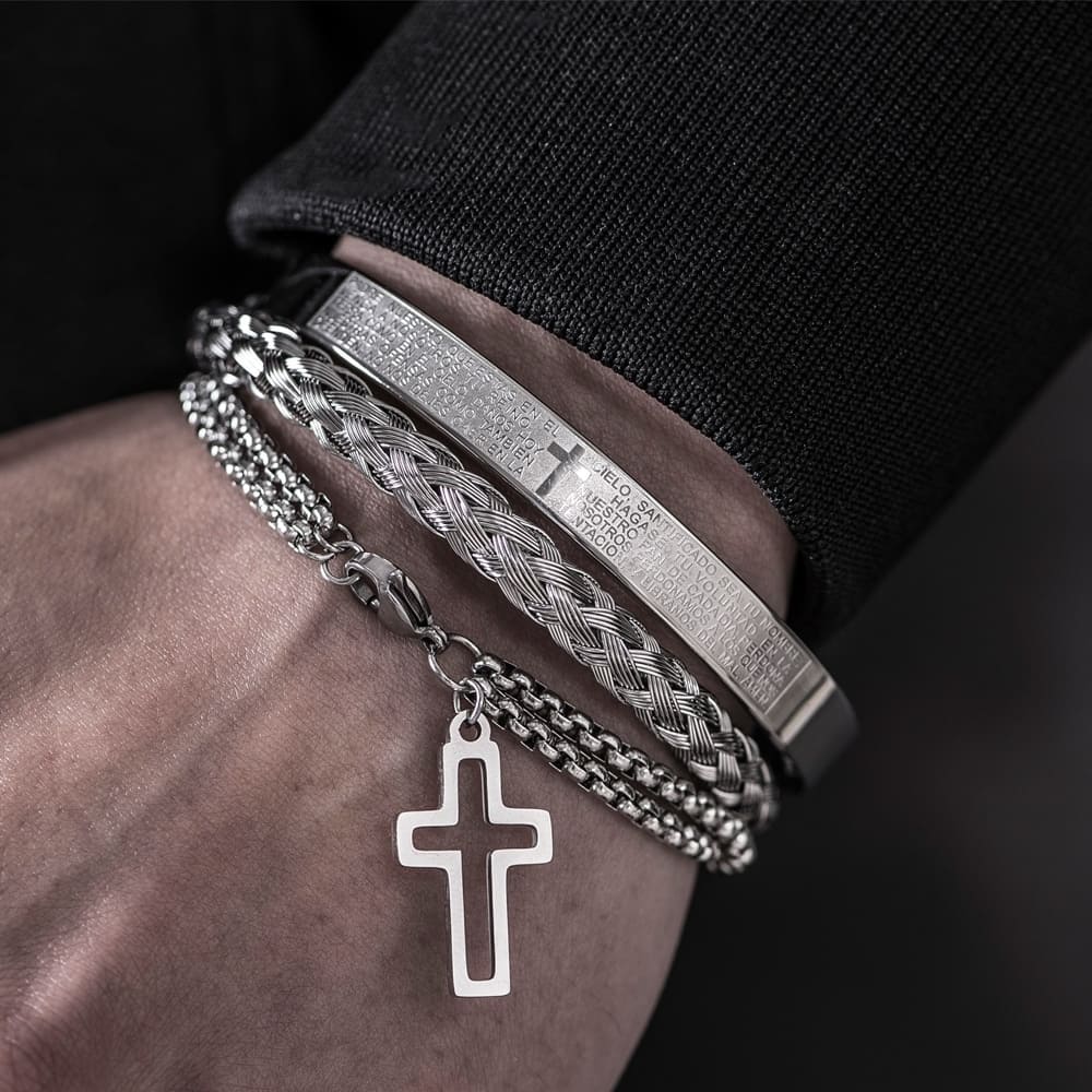 bracelete-crucifixo-pulseira-3-pcs