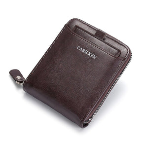 Carteira de Couro Masculina Carr Ken com Zíper Slim