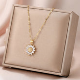 Colar de Girassol Banhado a Ouro 18K