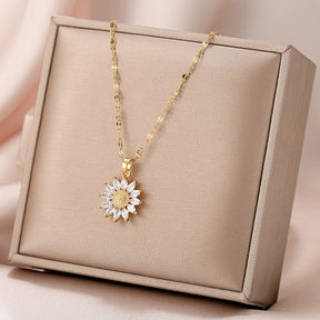 Colar de Girassol Banhado a Ouro 18K