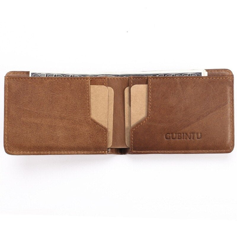 Carteira Masculina de Couro Gubintu Anti Furto RFID