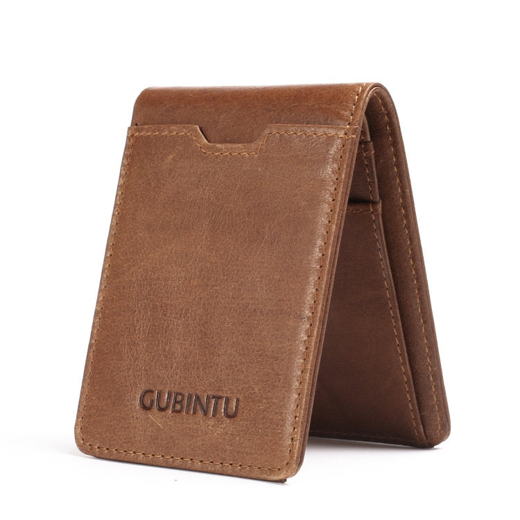 Carteira Masculina de Couro Gubintu Anti Furto RFID