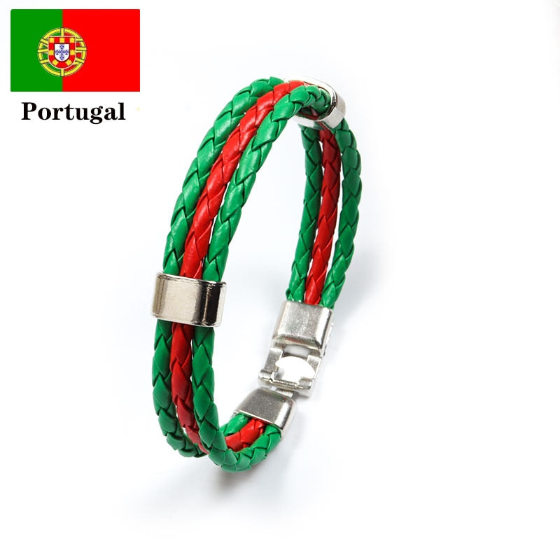 Pulseira de Couro Vários Países