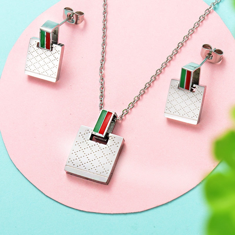 Conjunto Colar e Brinco Banhado Firenzi