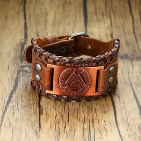 bracelete-de-couro-viking-valknut-odin