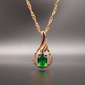 Colar Banhado a Ouro 18K e Esmeralda
