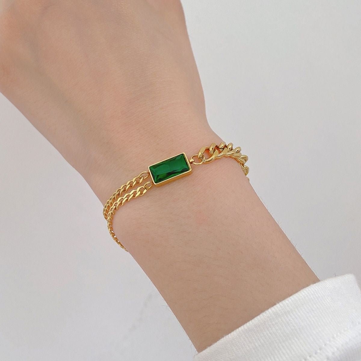 Conjunto Prime Esmeralda - Brinco, Colar e Pulseira