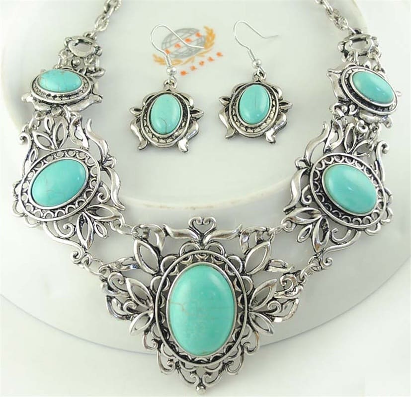 conjunto-joias-colar-brincos-turquesa-tibetana