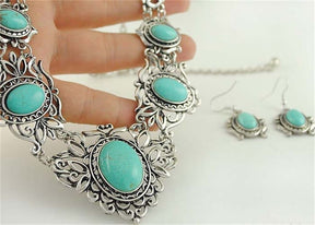 conjunto-joias-colar-brincos-turquesa-tibetana