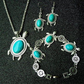 Conjunto Joias Tartaruga - Colar, Pulseira e Brincos