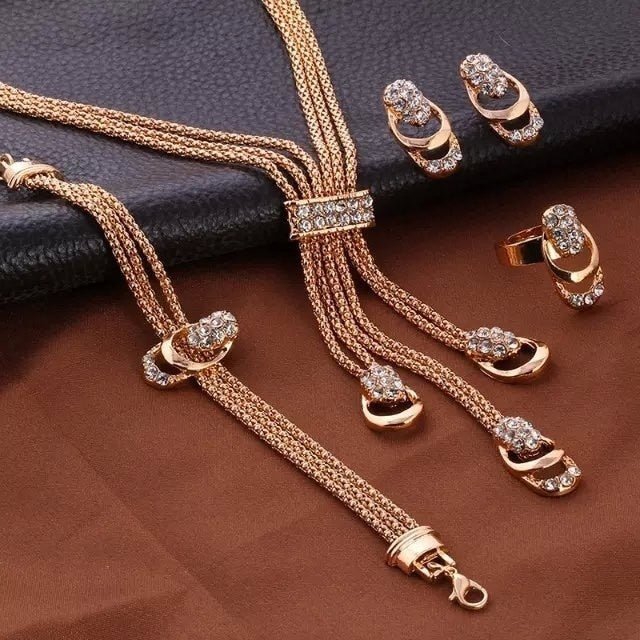 Conjunto Completo Joias de Cristais - 4 Peças