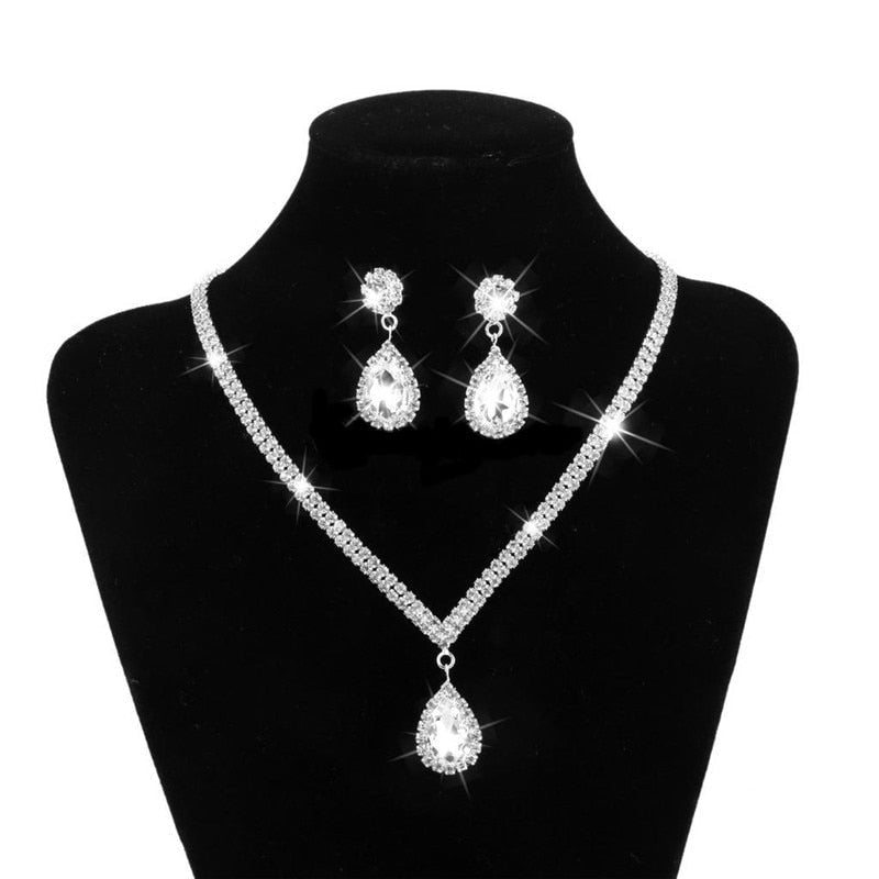 Conjunto Colar e Brinco de Cristais Shine