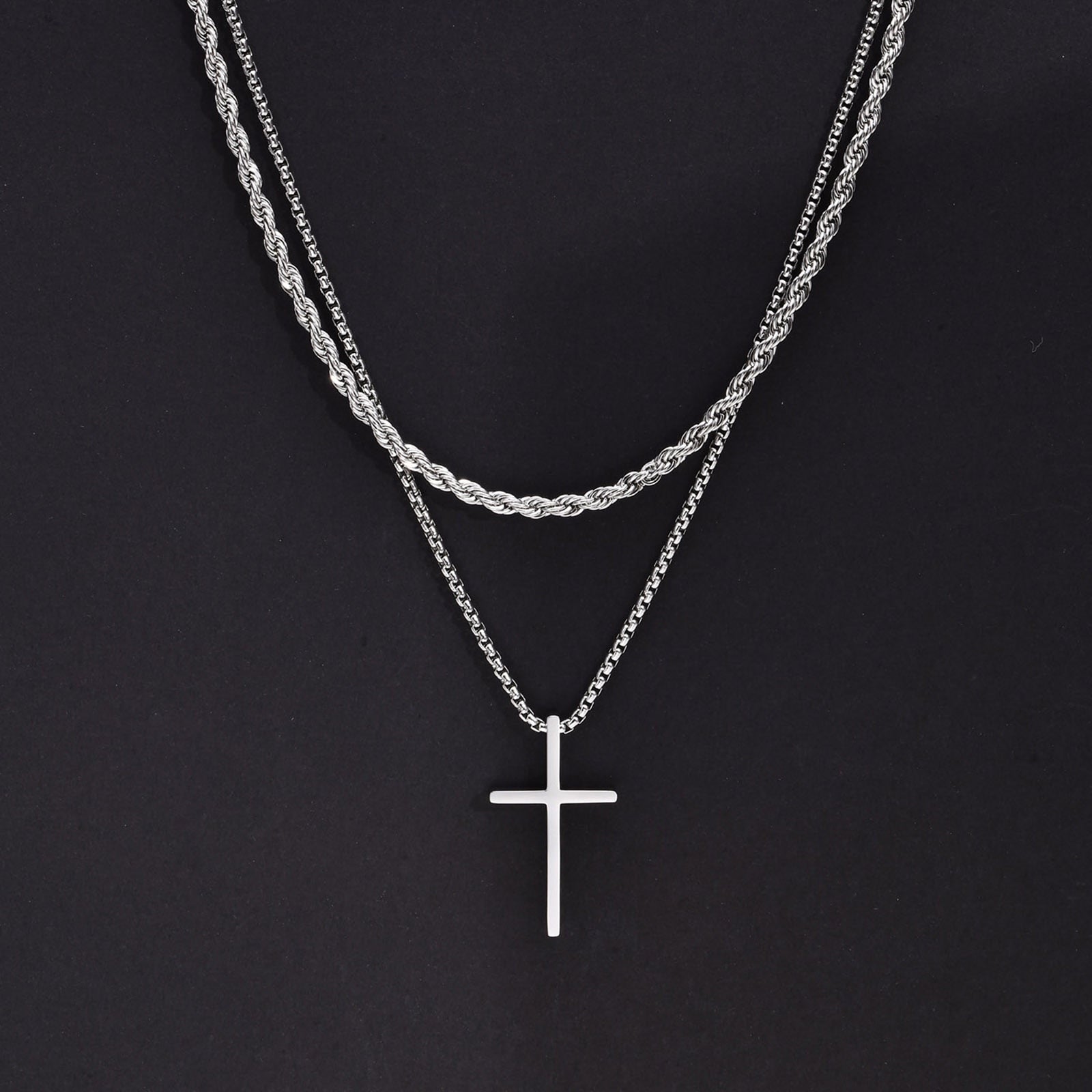 Kit 2 Colares com Crucifixo JC