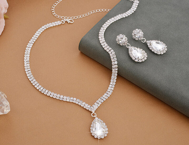 Conjunto Colar e Brinco de Cristais Shine