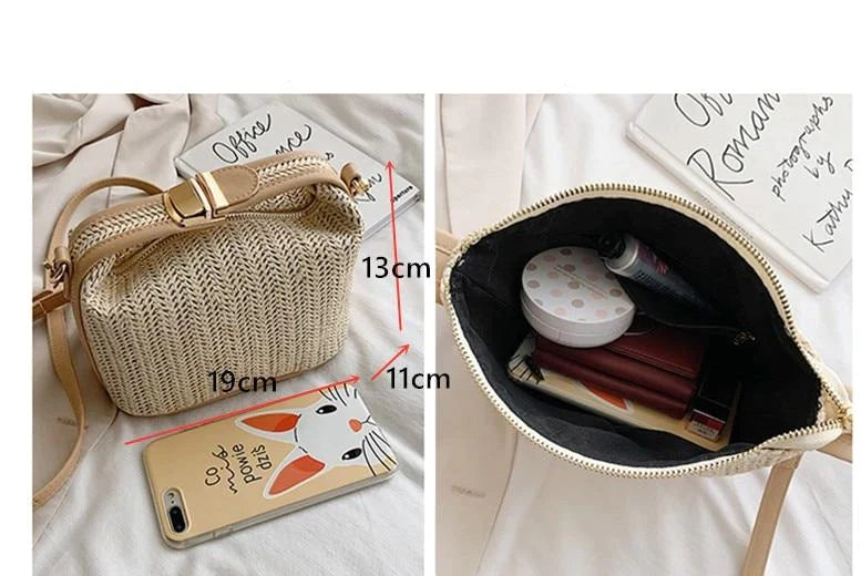 Bolsa Transversal de Palha Tropically