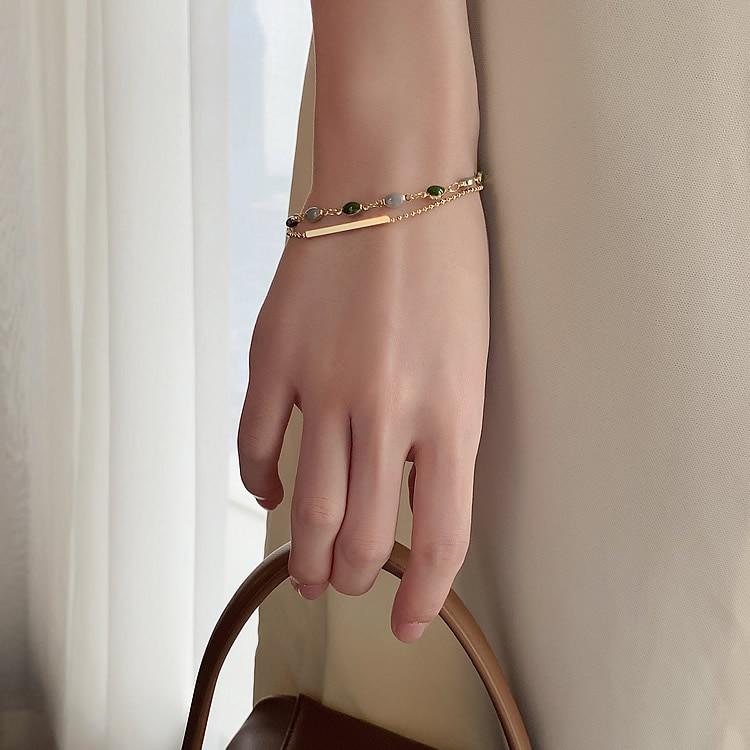 Pulseiras de Cristais Banhada a Ouro 18K