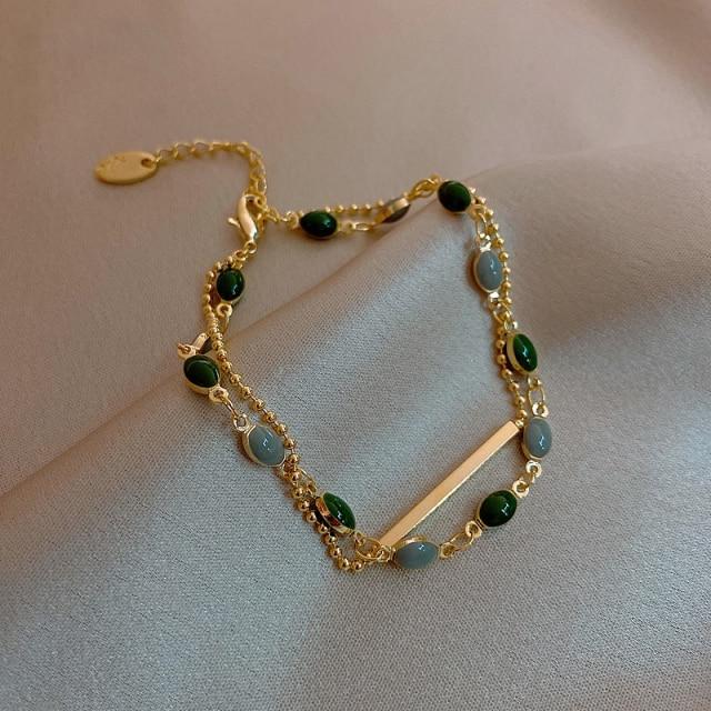 Pulseiras de Cristais Banhada a Ouro 18K